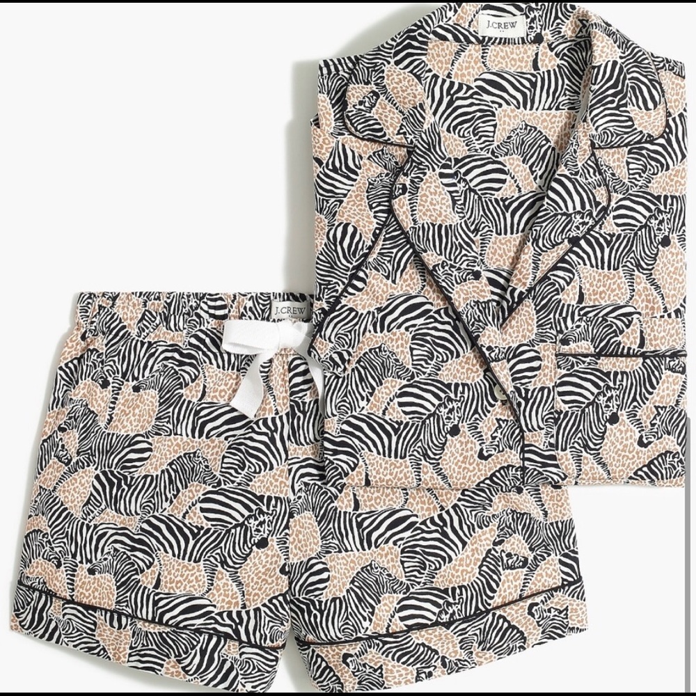 J.Crew Factory Printed Short-Sleeve Pajama Set- XS